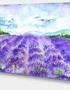 Lavender Fields Watercolor - Landscape Wall Artwork