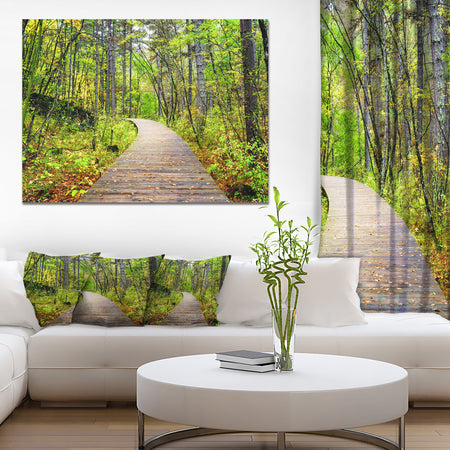 Wooden Boardwalk across Forest - Landscape Wall Artwork