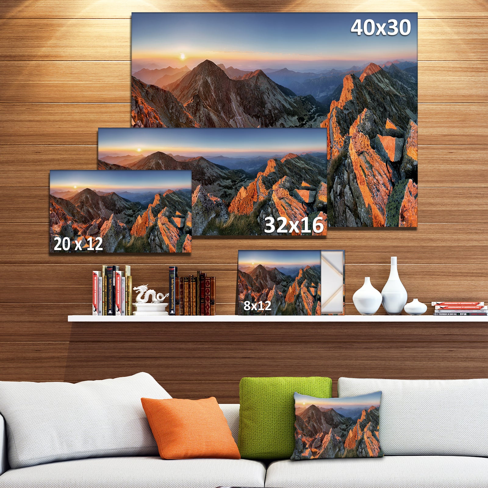 Majestic Sunset in Fall Mountains - Landscape Wall Artwork