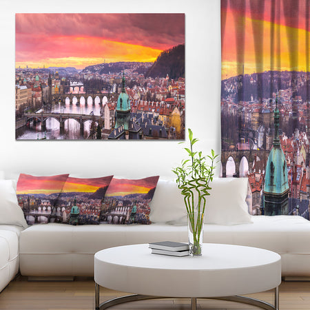 Bridges in Prague Panorama - Landscape Wall Artwork