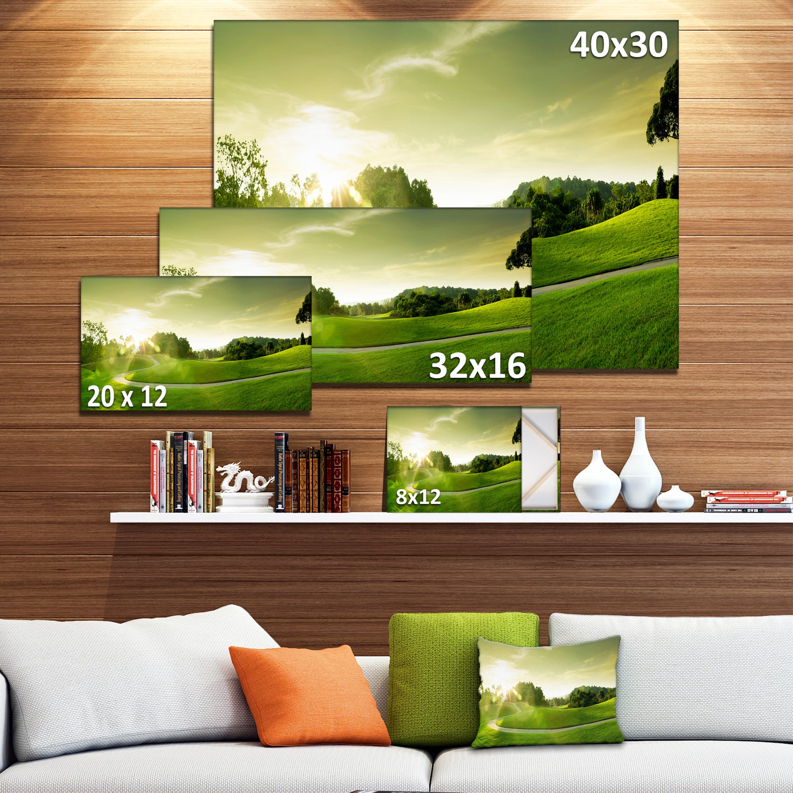 Beautiful Green Valley Panorama - Landscape Wall Artwork