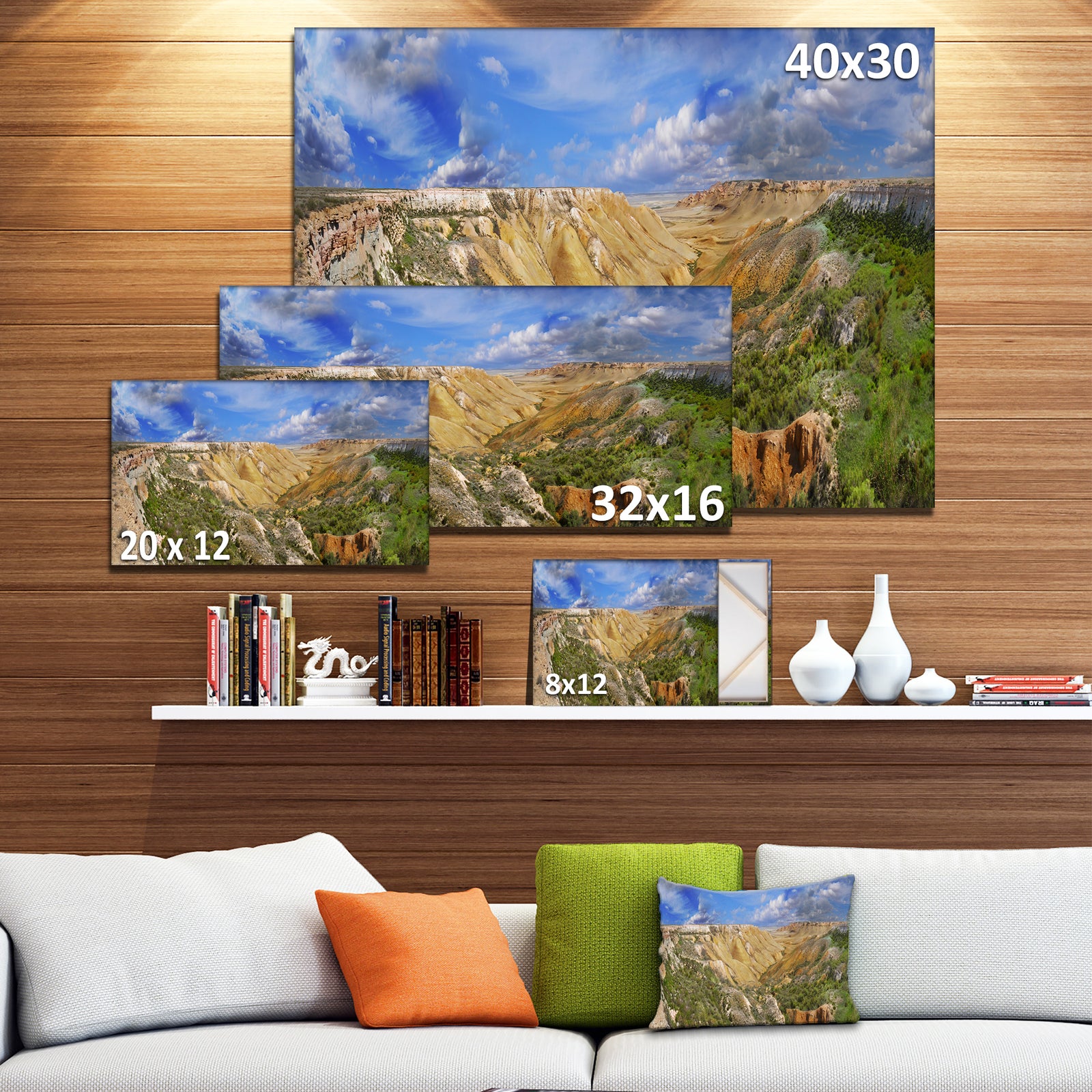 Canyon on Slopes of Plateau Ustyurt - Landscape Wall Artwork