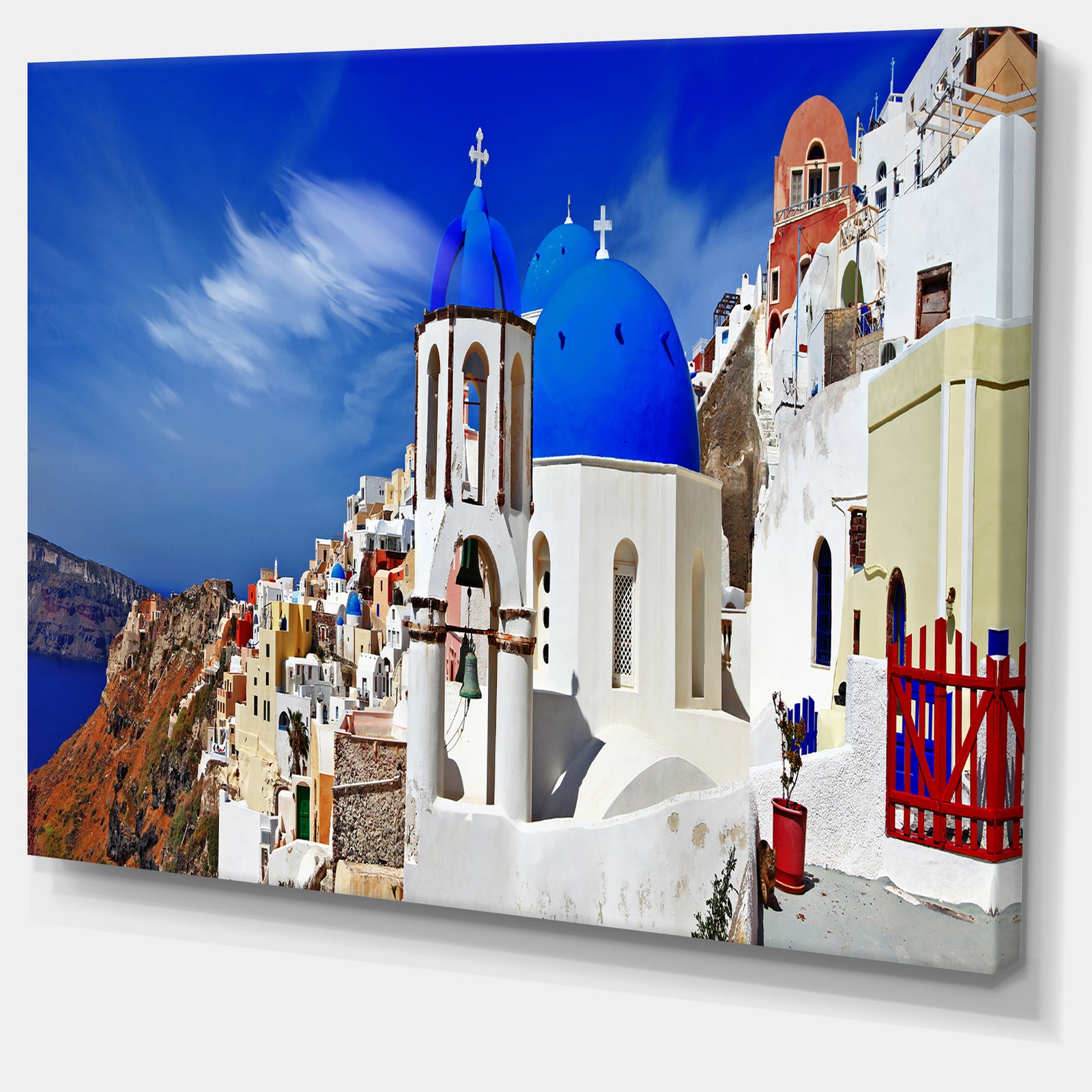 Oia Village Greece Panorama - Landscape Wall Artwork