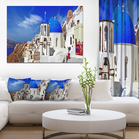 Oia Village Greece Panorama - Landscape Wall Artwork
