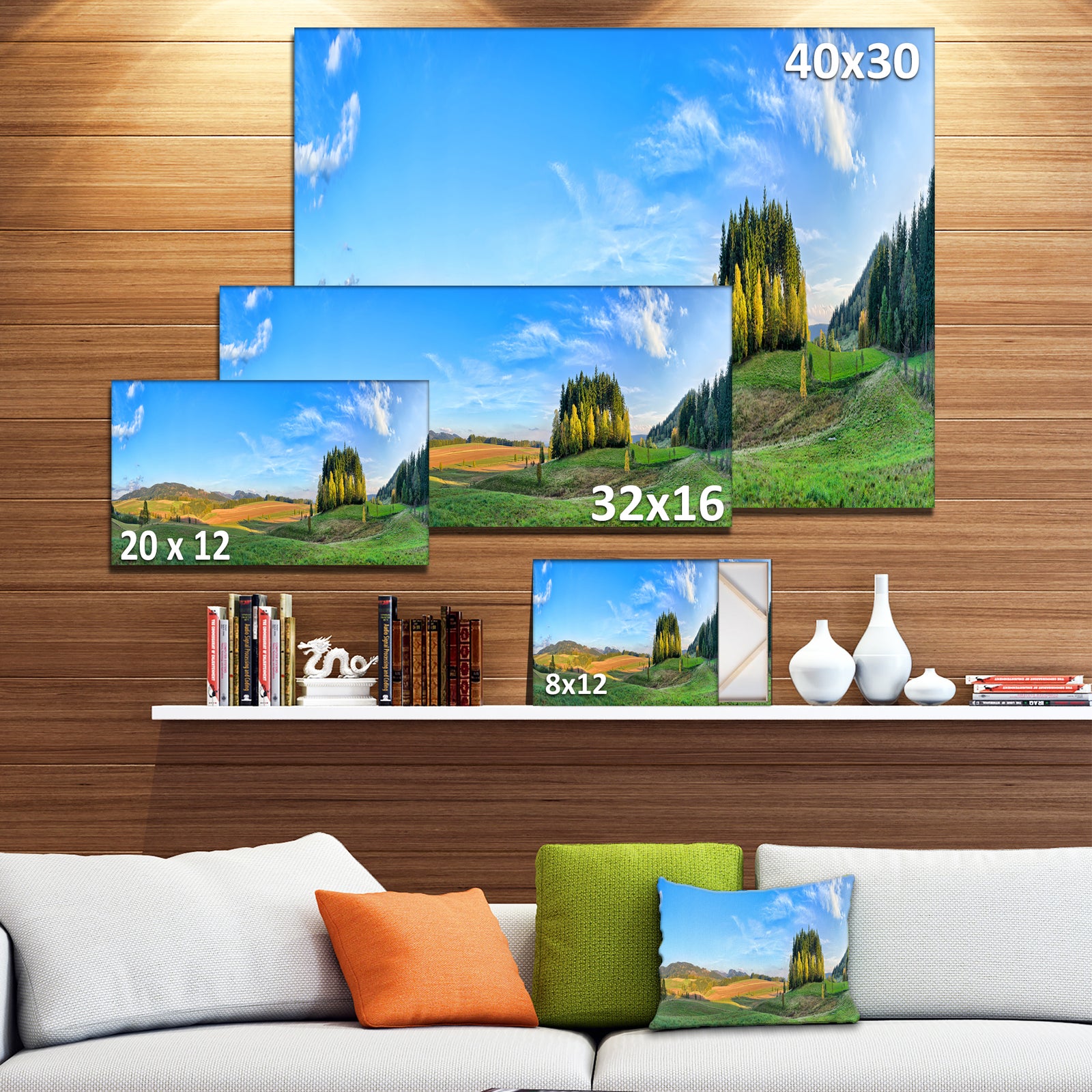 Long Panorama with Little Forest - Landscape Wall Artwork