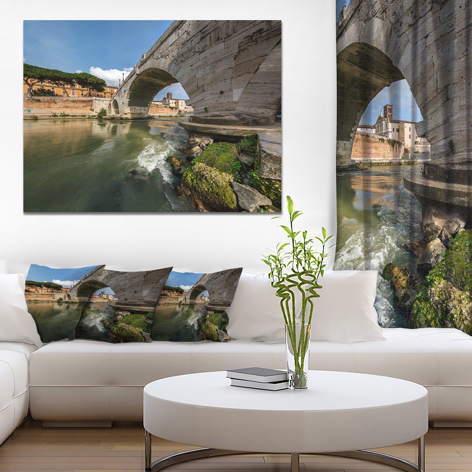 Cestius Bridge Over Tiber River - Landscape Wall Artwork