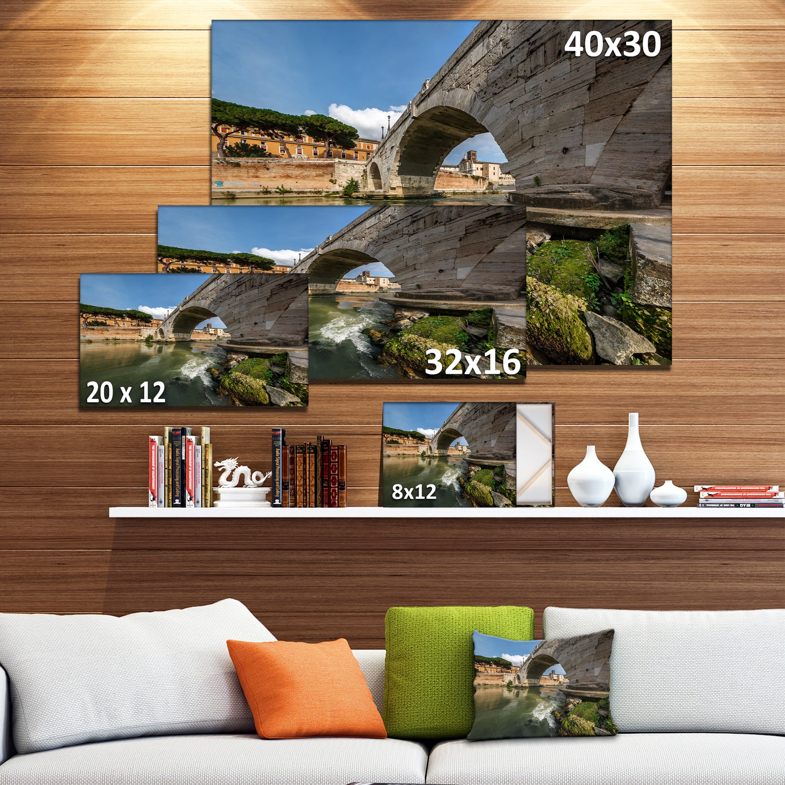 Cestius Bridge Over Tiber River - Landscape Wall Artwork