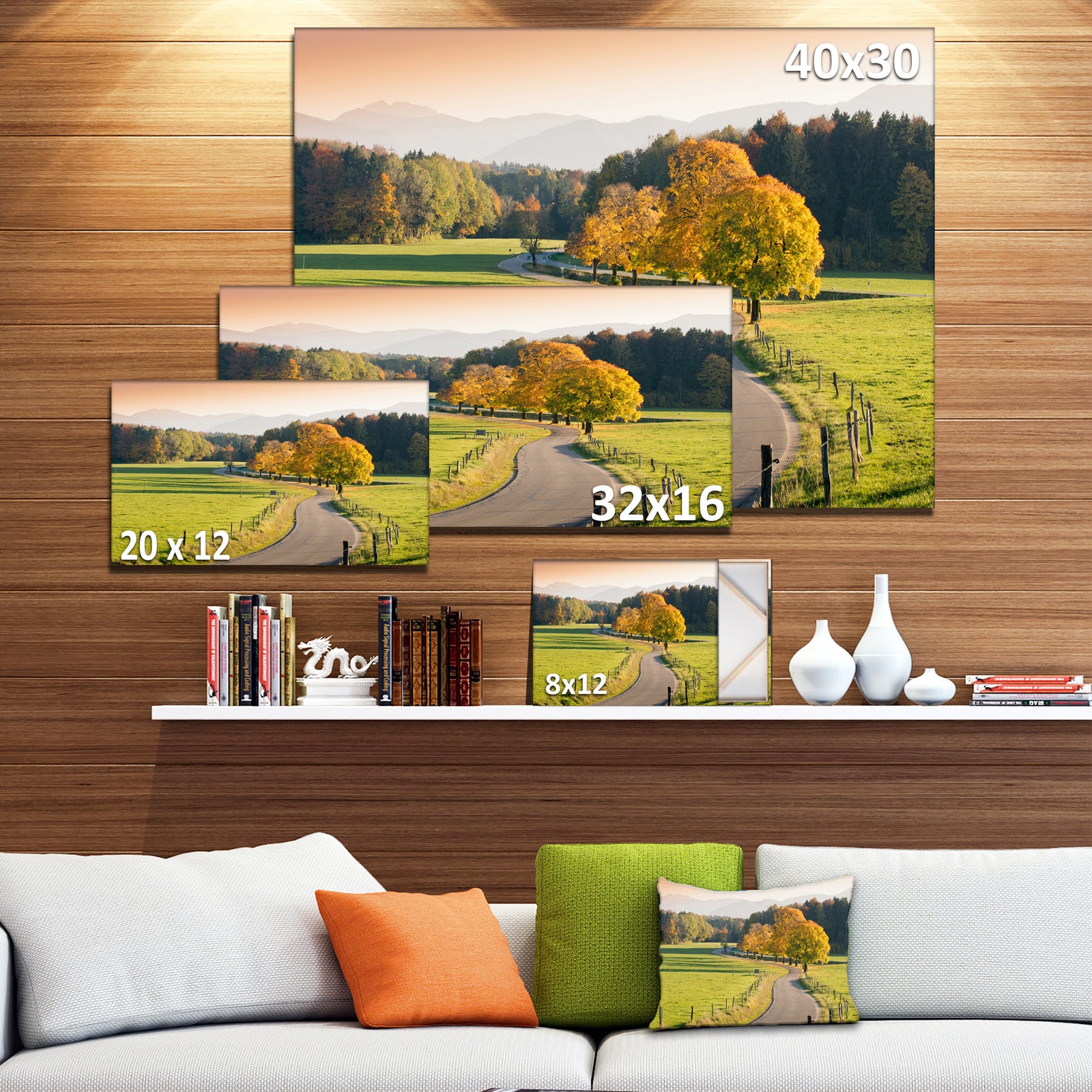 Winding Country Road in the Fall - Landscape Wall Artwork