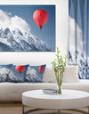 Balloon Over Winter Hills - Landscape Wall Artwork