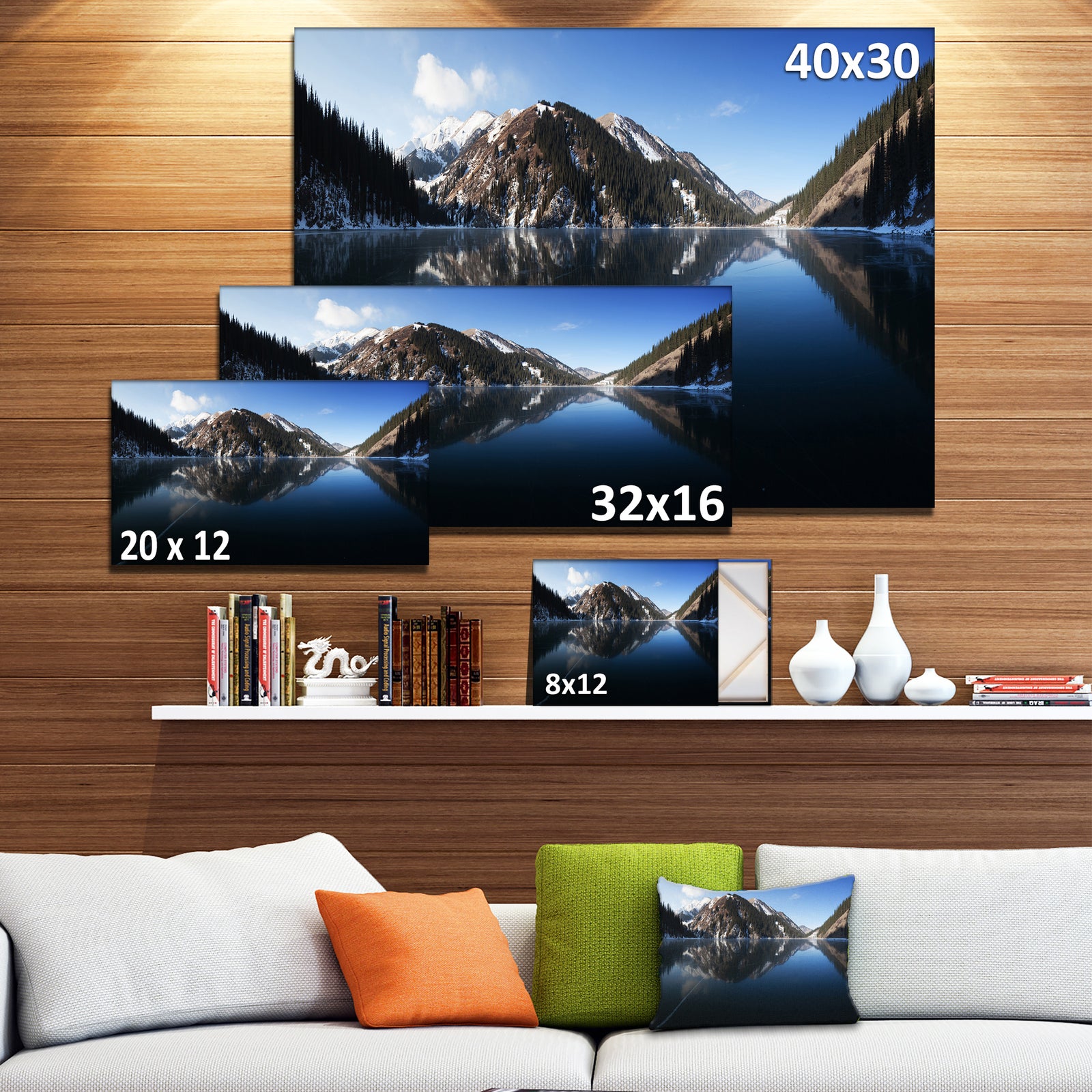 Frozen Mountain Lake Pano - Landscape Wall Artwork