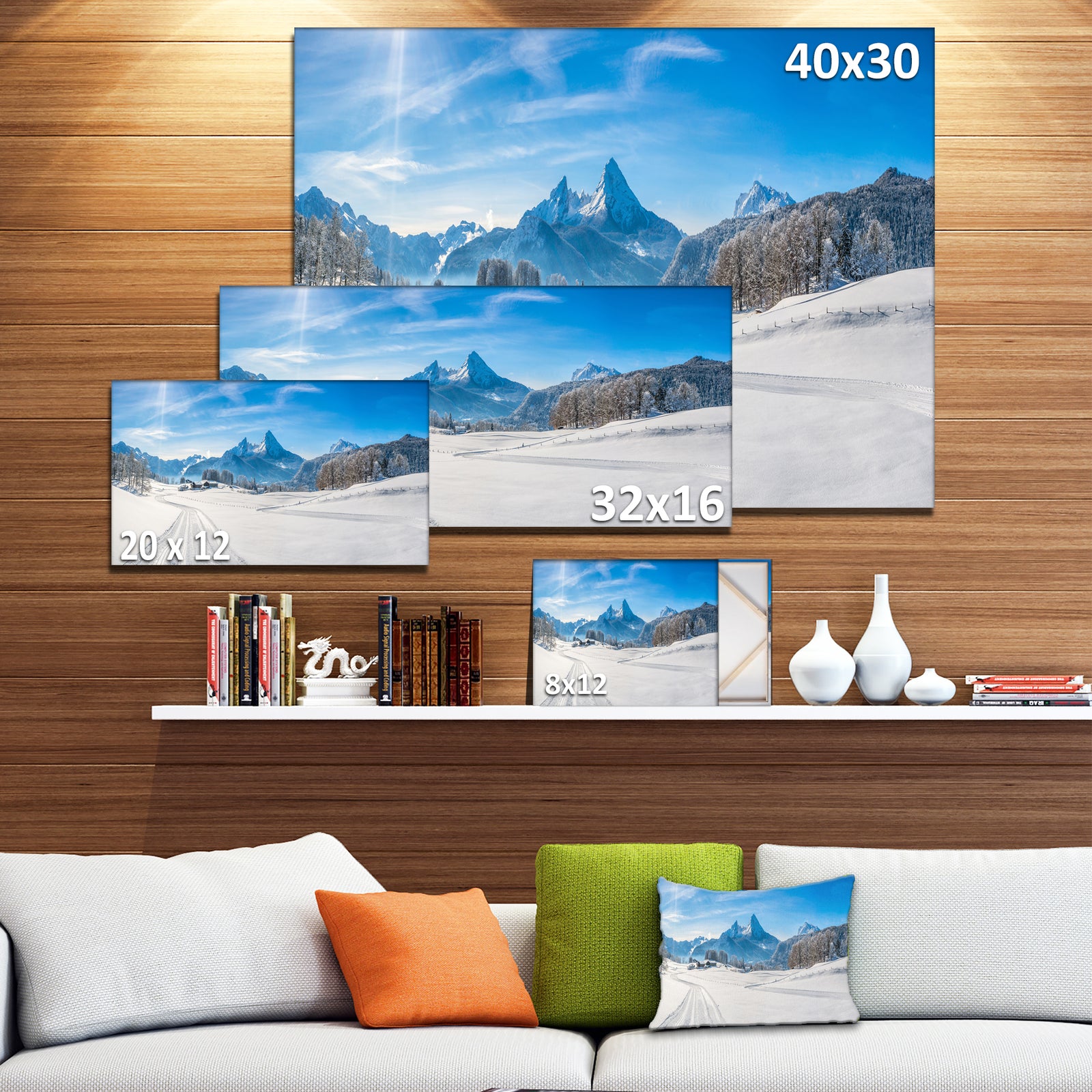 Winter in Bavarian Alps Panorama - Landscape Wall Artwork