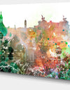 Colorful City Watercolor - Landscape Wall Artwork