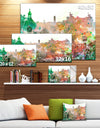 Colorful City Watercolor - Landscape Wall Artwork