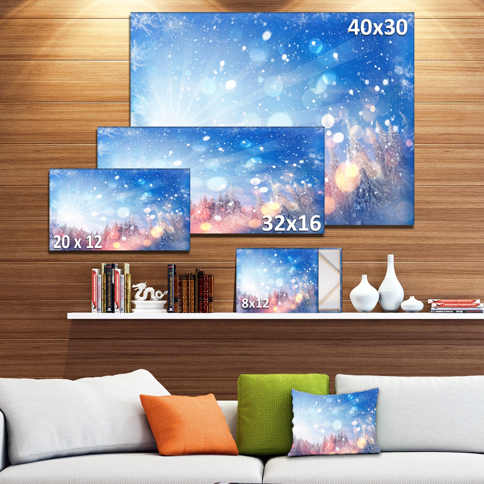 Design Canvas Art Print 'Winter Trees Snowbound - Extra Large Landscape Canvas Art Print