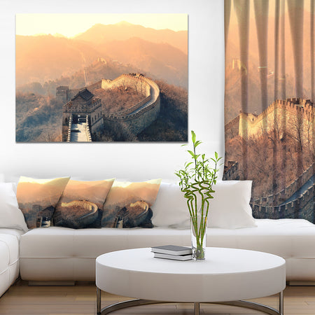 Design Canvas Art Print 'China Great Wall Morning - Extra Large Landscape Canvas Art Print