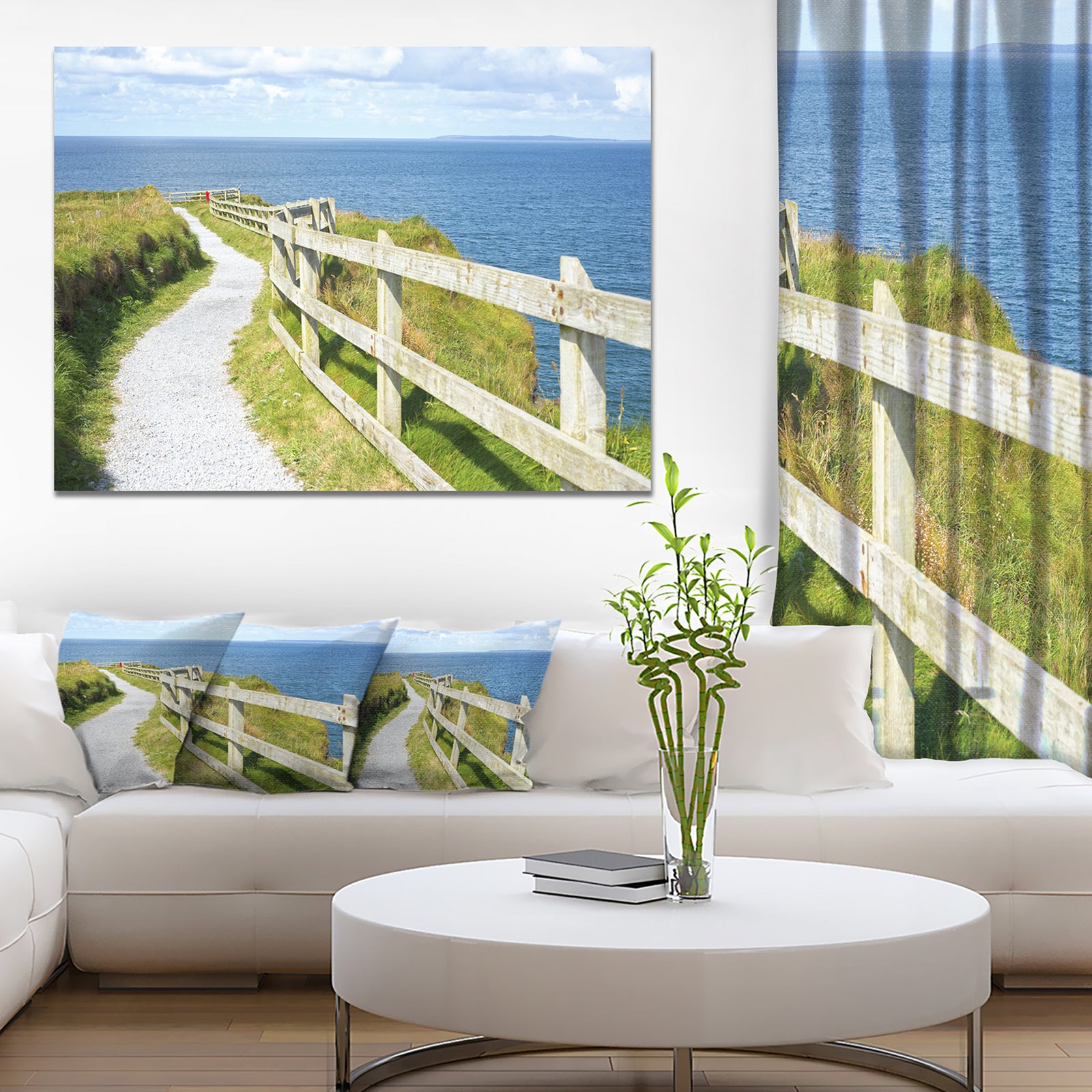 Design Canvas Art Print 'Cliff Walk on Wild Atlantic Way - Extra Large Landscape Canvas Art Print