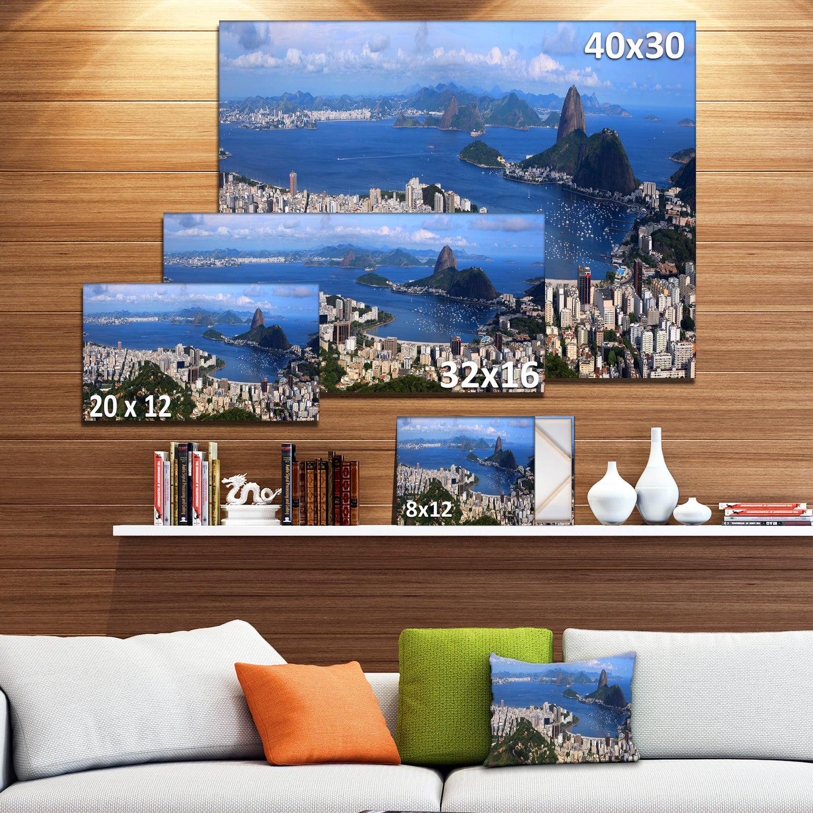 Design Canvas Art Print 'Rio De Janeiro Panorama - Extra Large Landscape Canvas Art Print