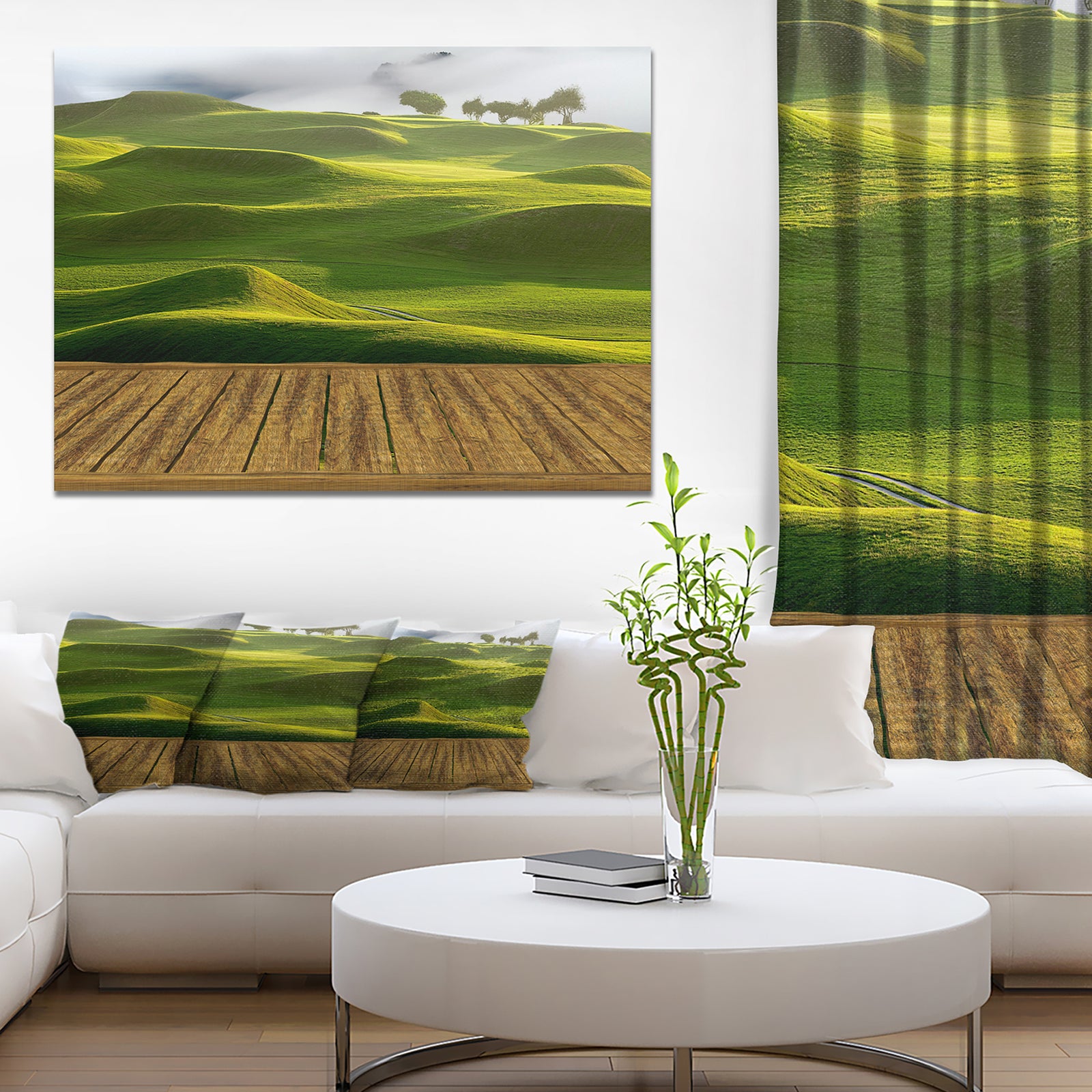 Design Canvas Art Print 'Golf Course with Wooden Path - Extra Large Landscape Canvas Art Print