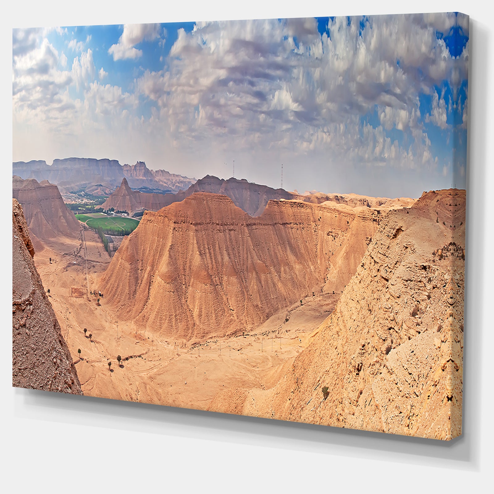 Design Canvas Art Print 'Clay Rocks around Riyadh City - Extra Large Landscape Canvas Art Print