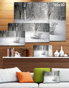 Design Canvas Art Print 'Benches in Park Covered with Snow - Extra Large Landscape Canvas Art Print