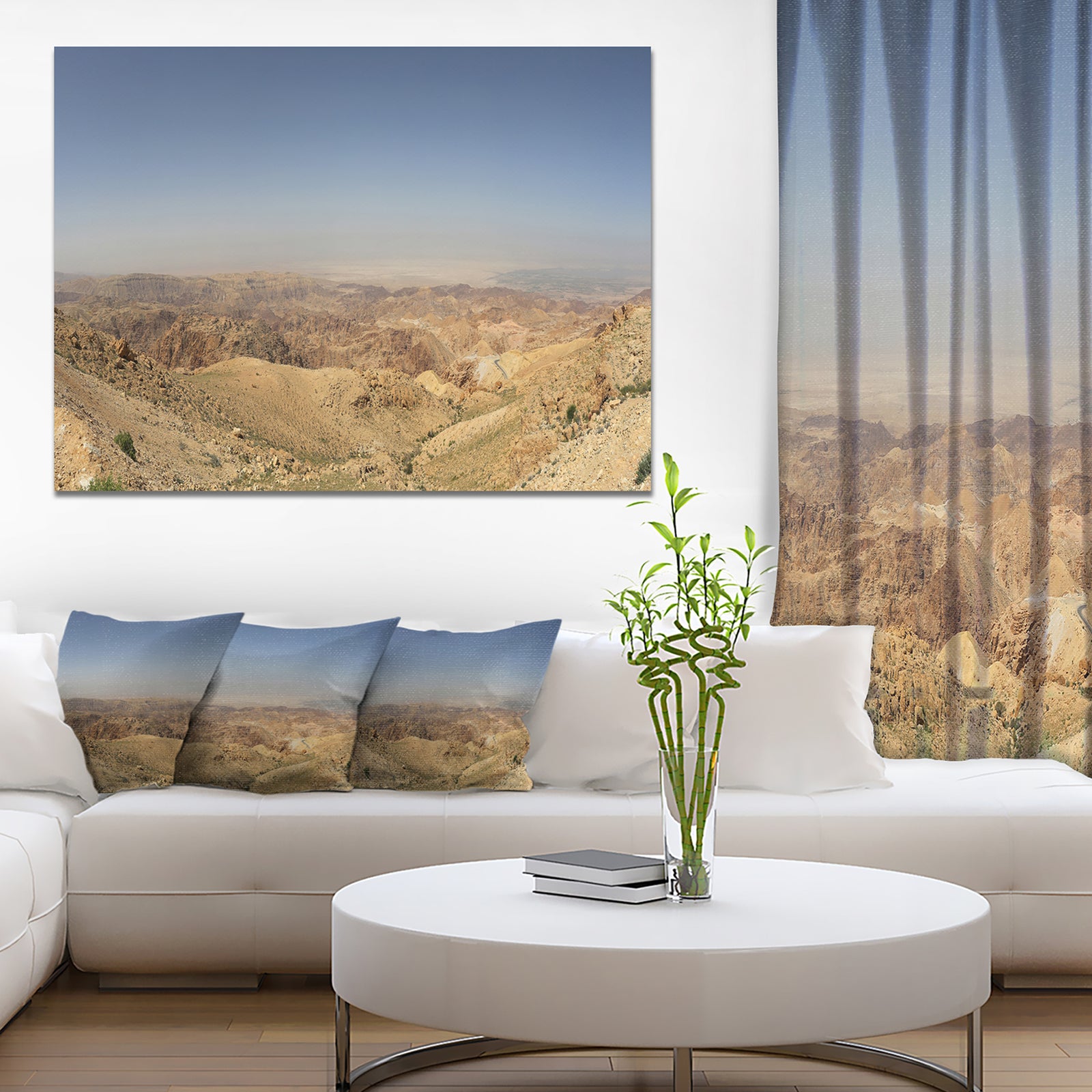 Design Canvas Art Print 'Panorama Desert Hills Jordan - Extra Large Landscape Canvas Art Print