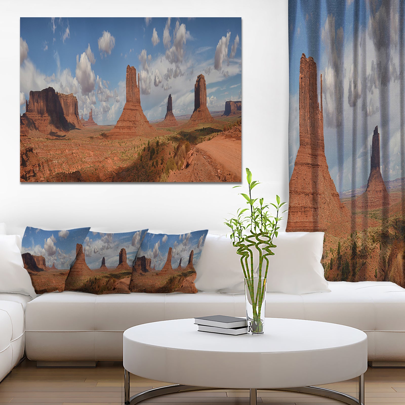 Design Canvas Art Print 'Monument Valley Mountains - Extra Large Landscape Canvas Art Print