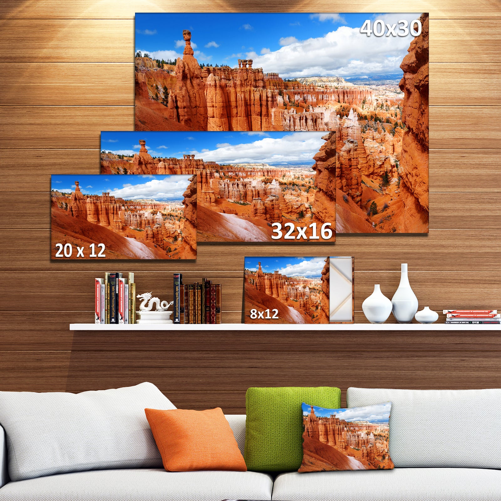 Design Canvas Art Print 'Sandstone Hoodoos in Bryce Canyon - Extra Large Landscape Canvas Art Print