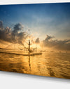 Design Canvas Art Print 'Pakpra with Fisherman at Sunrise - Extra Large Landscape Canvas Art Print