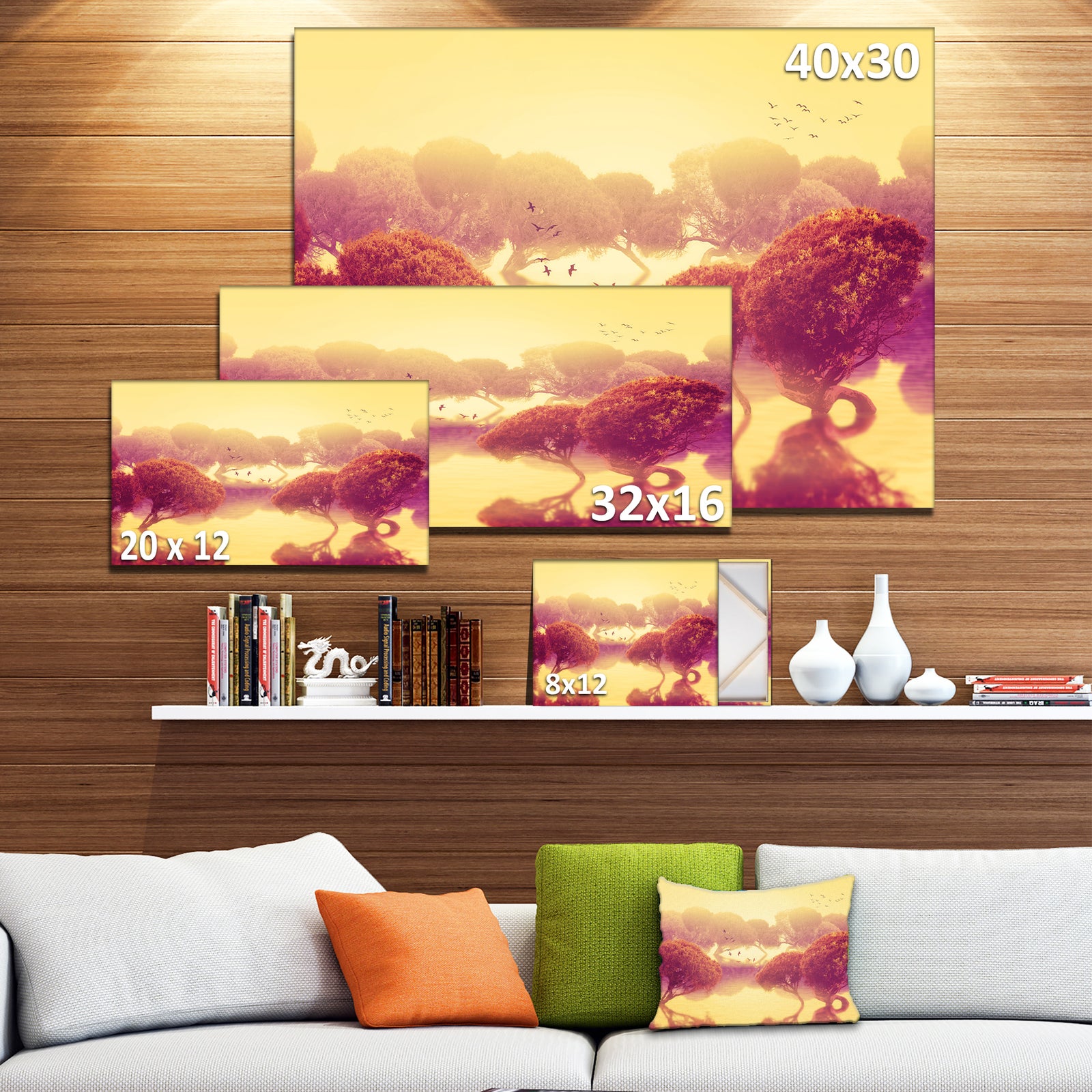 Design Canvas Art Print 'Peaceful Japanese Gardens - Large Landscape Canvas Art Print