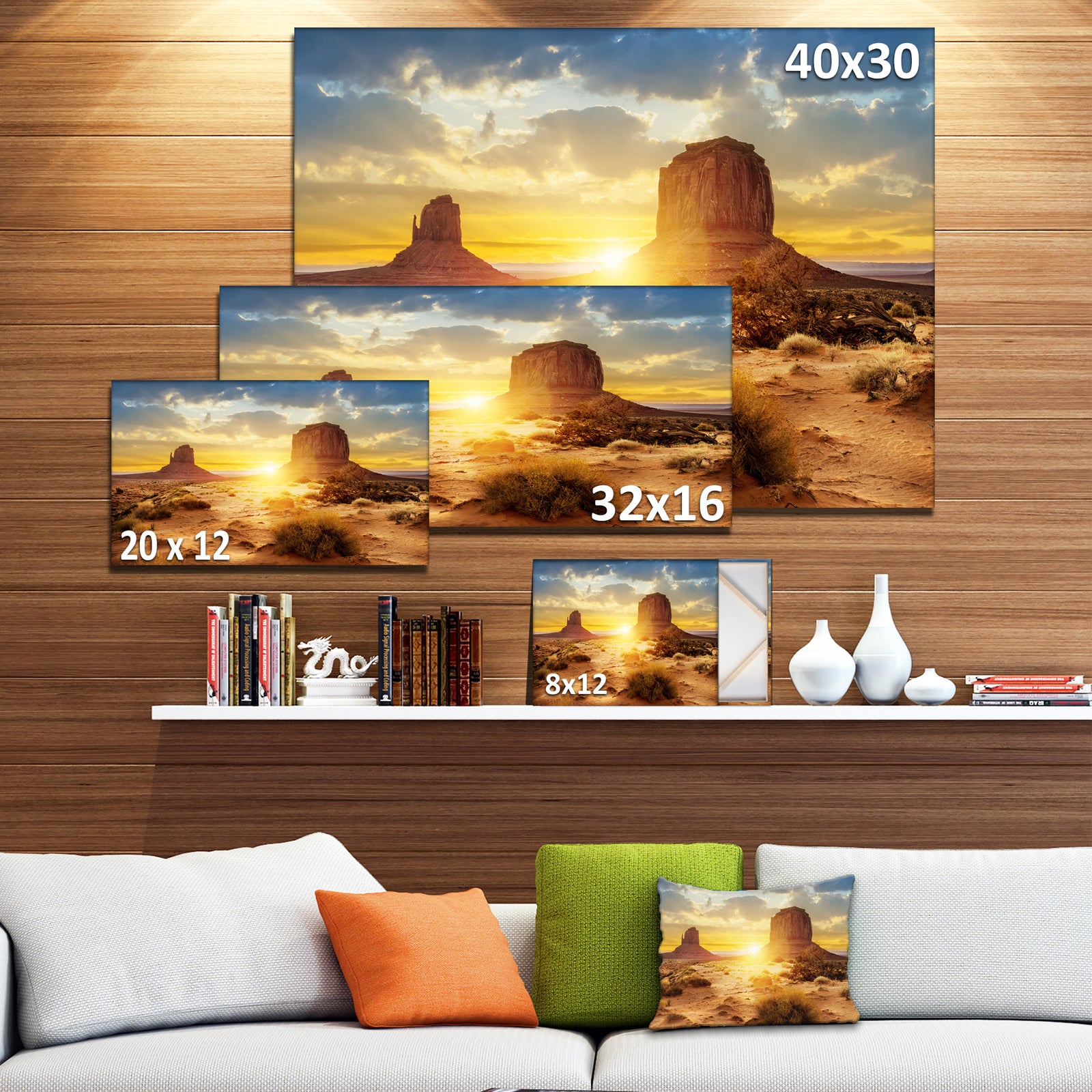 Monument Valley at Sunset Landscape Canvas Art Print