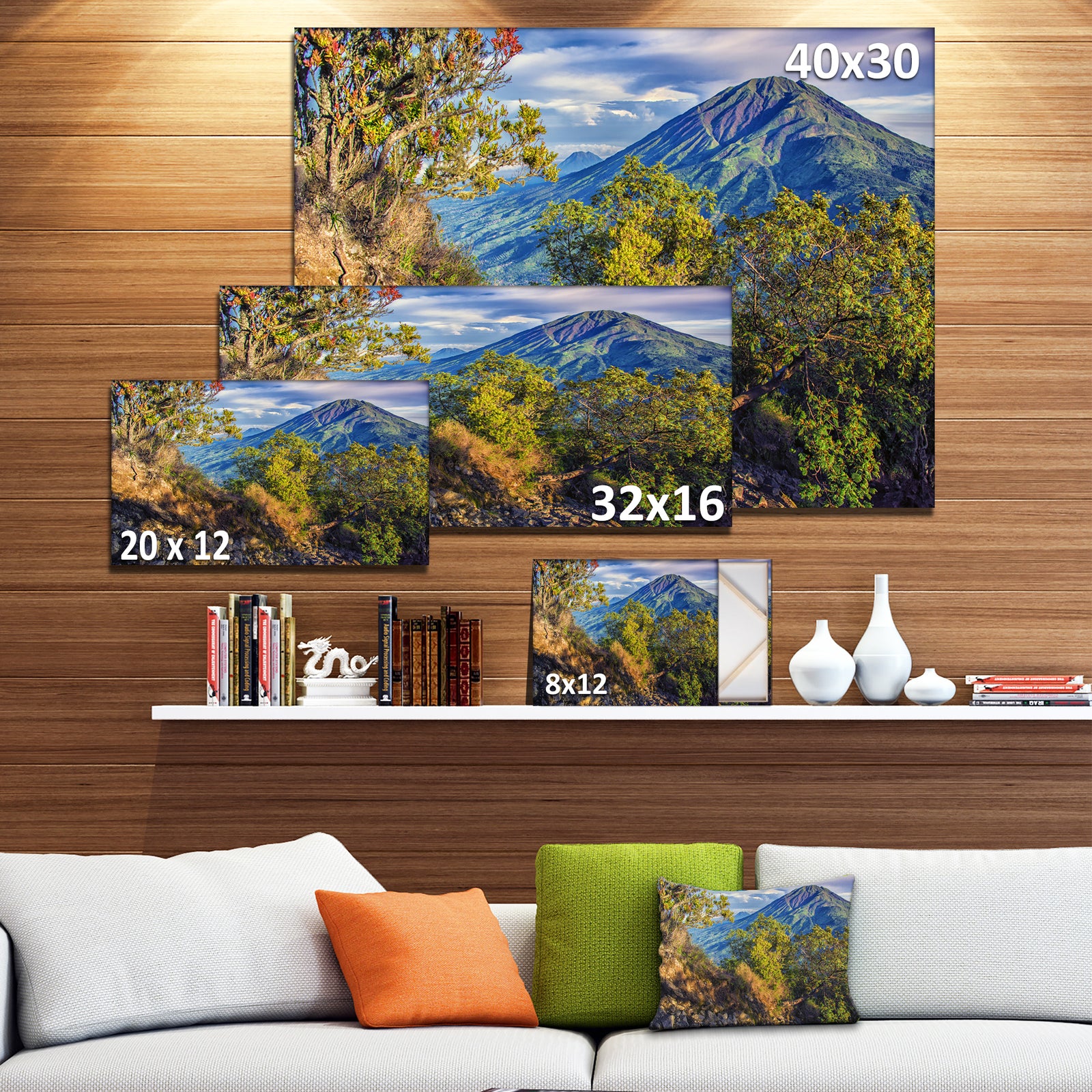 Merbabu Volcano in Java - Extra Large Landscape Canvas Art Print