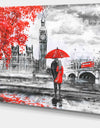 Couples Walking in London - Extra Large Landscape Canvas Art Print