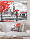 Couples Walking in London - Extra Large Landscape Canvas Art Print