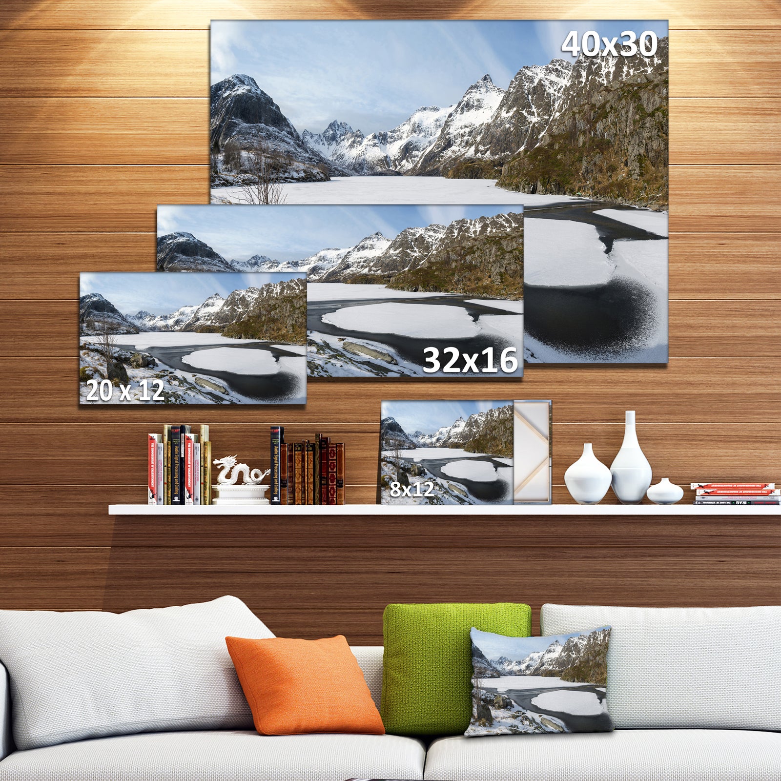 Winter in Lofoten Islands - Extra Large Landscape Canvas Art Print