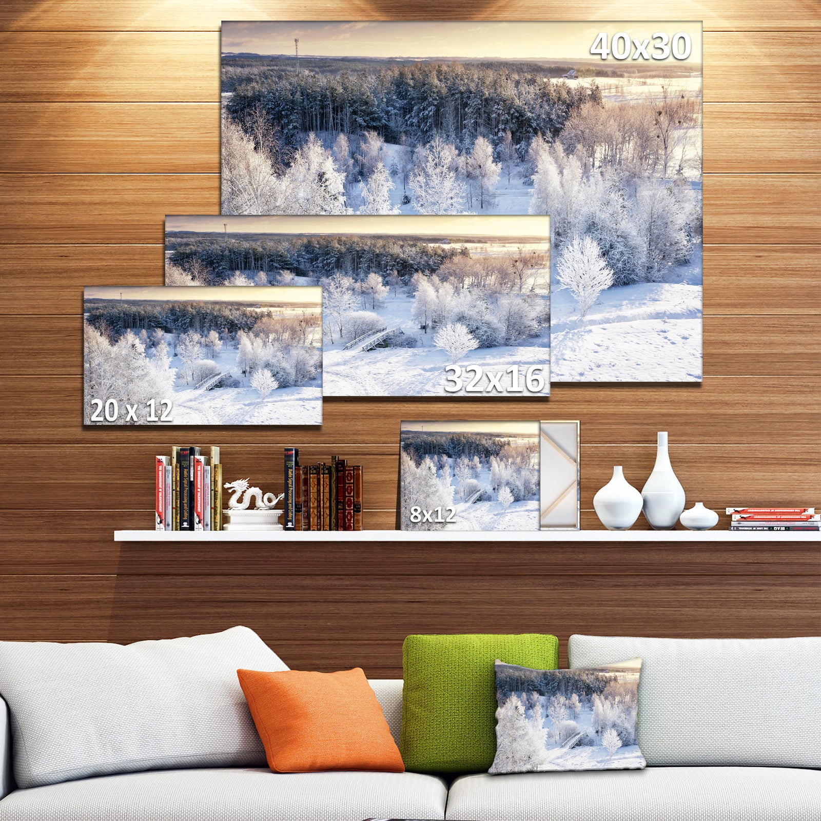 Beautiful Winter Panorama - Extra Large Landscape Canvas Art Print