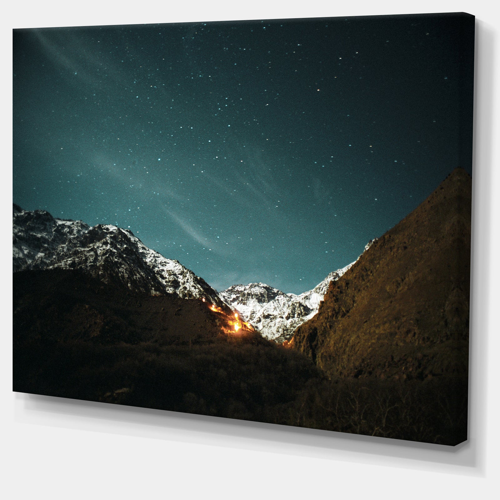 Fire in Rugged Mountains - Large Landscape Canvas Art Print