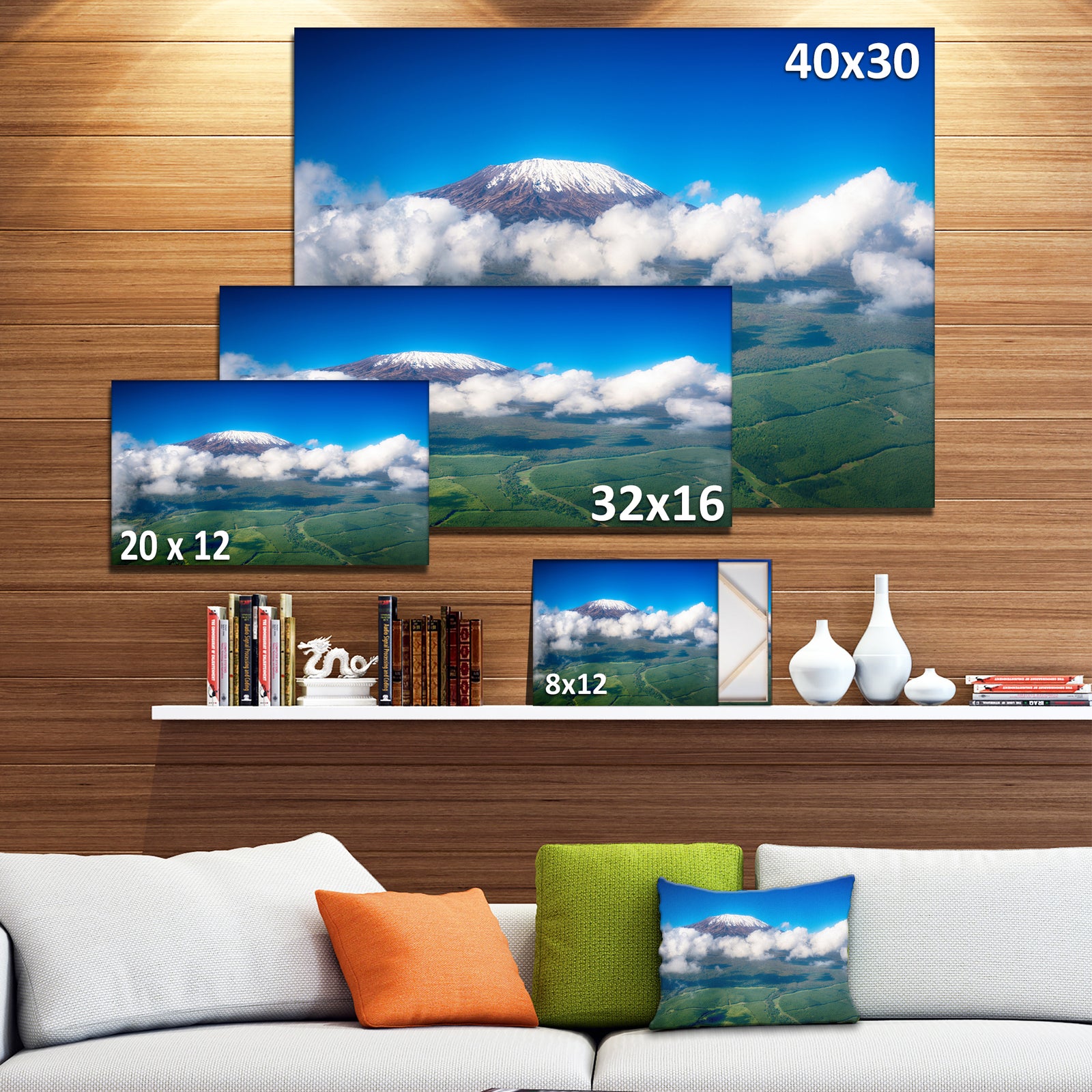 Aerial View of Mount Kilimanjaro - Extra Large Landscape Canvas Art Print