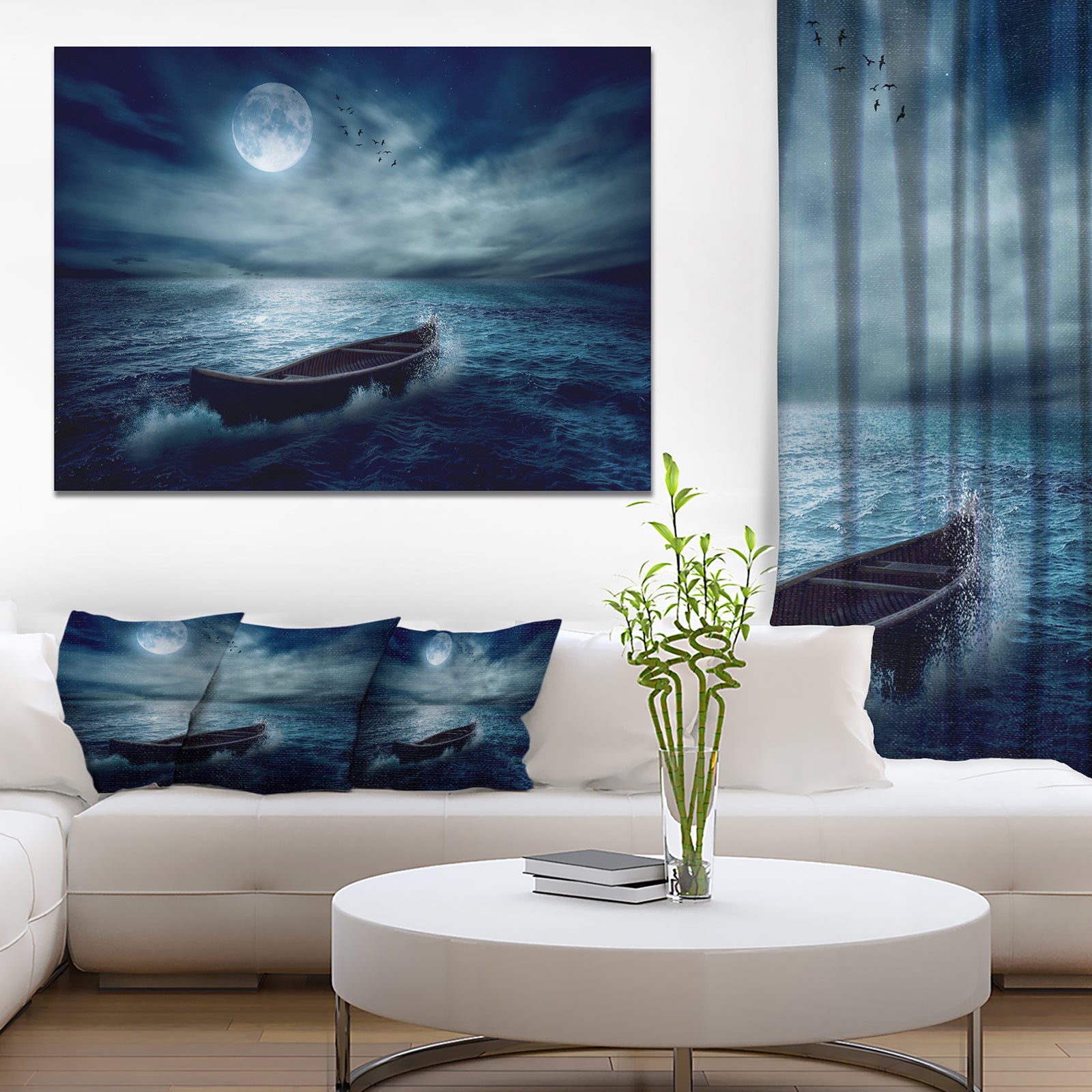 Boat Driftinga Away from the Past - Extra Large Landscape Canvas Art Print