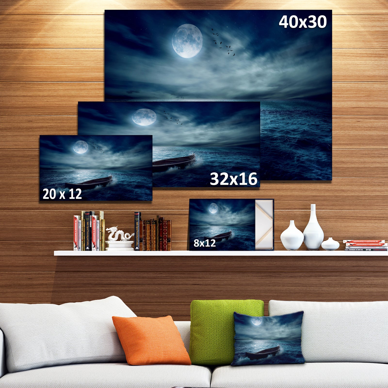 Boat Driftinga Away from the Past - Extra Large Landscape Canvas Art Print