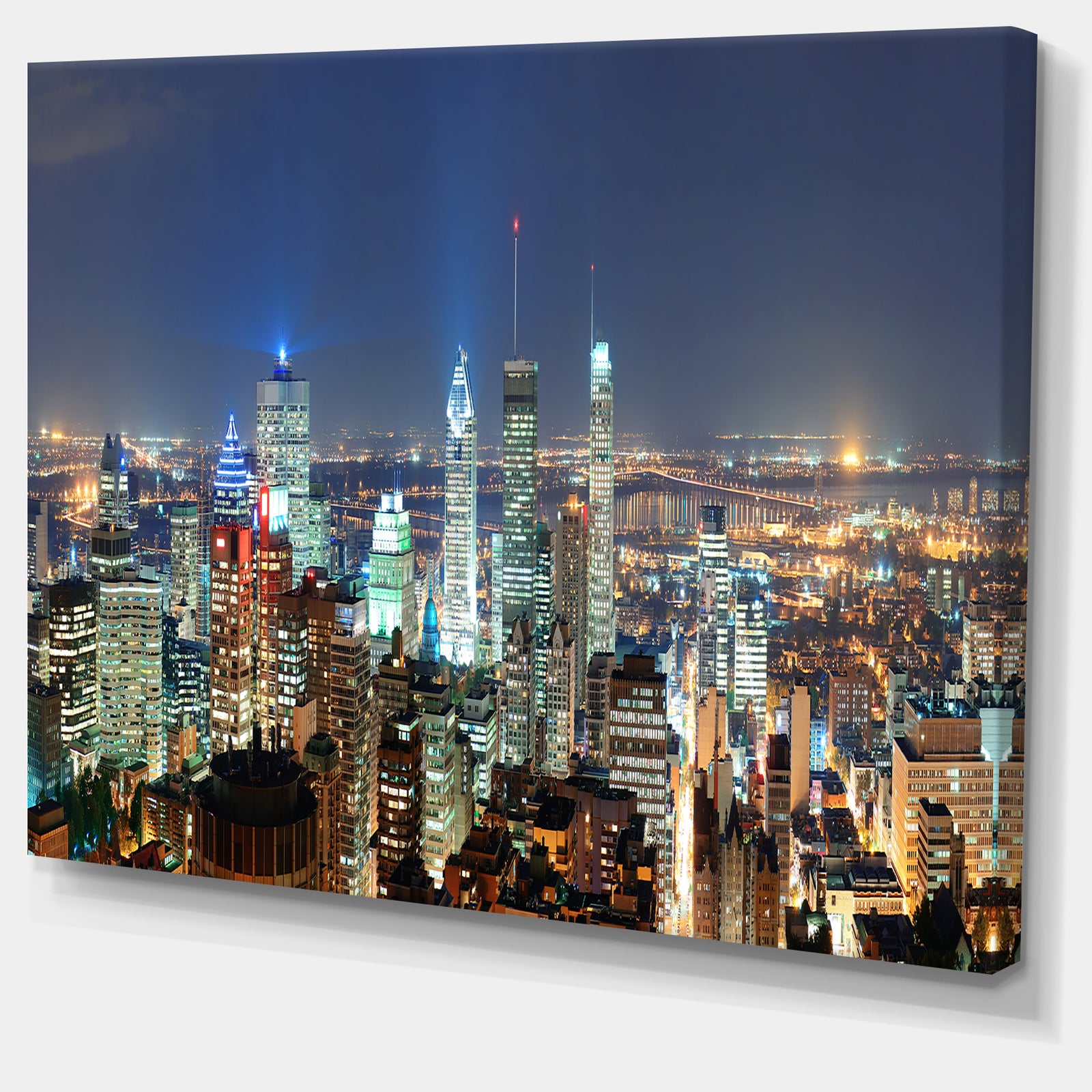Montreal at Dusk Panorama - Extra Large Landscape Canvas Art Print