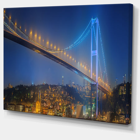 Bosphorus Bridge at Night Istanbul - Extra Large Landscape Canvas Art Print
