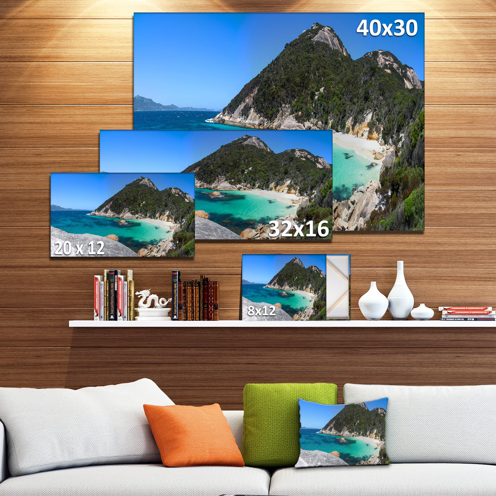 Small Hidden Bay Panorama - Extra Large Landscape Canvas Art Print