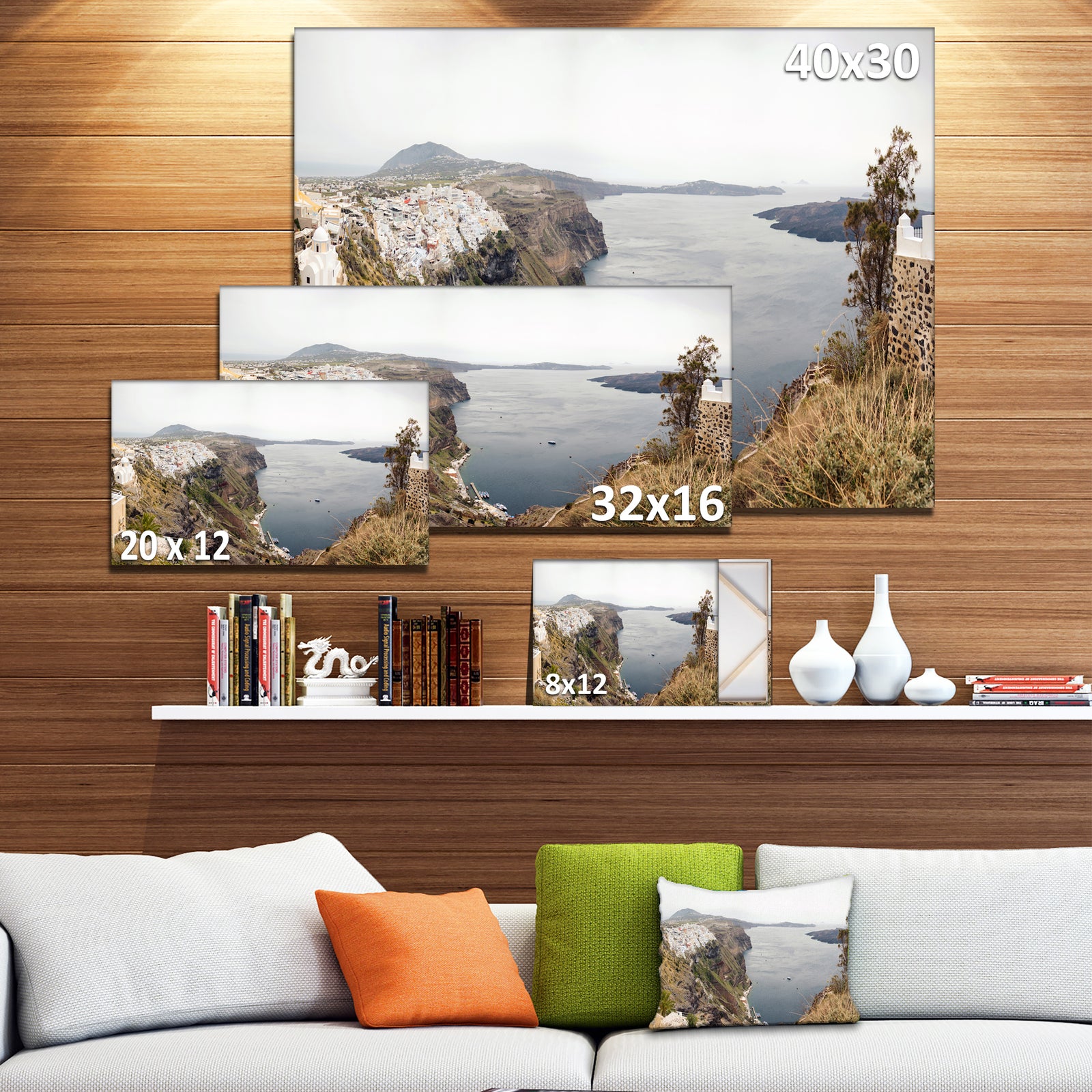 Beautiful View of Santorini Island - Extra Large Landscape Canvas Art Print