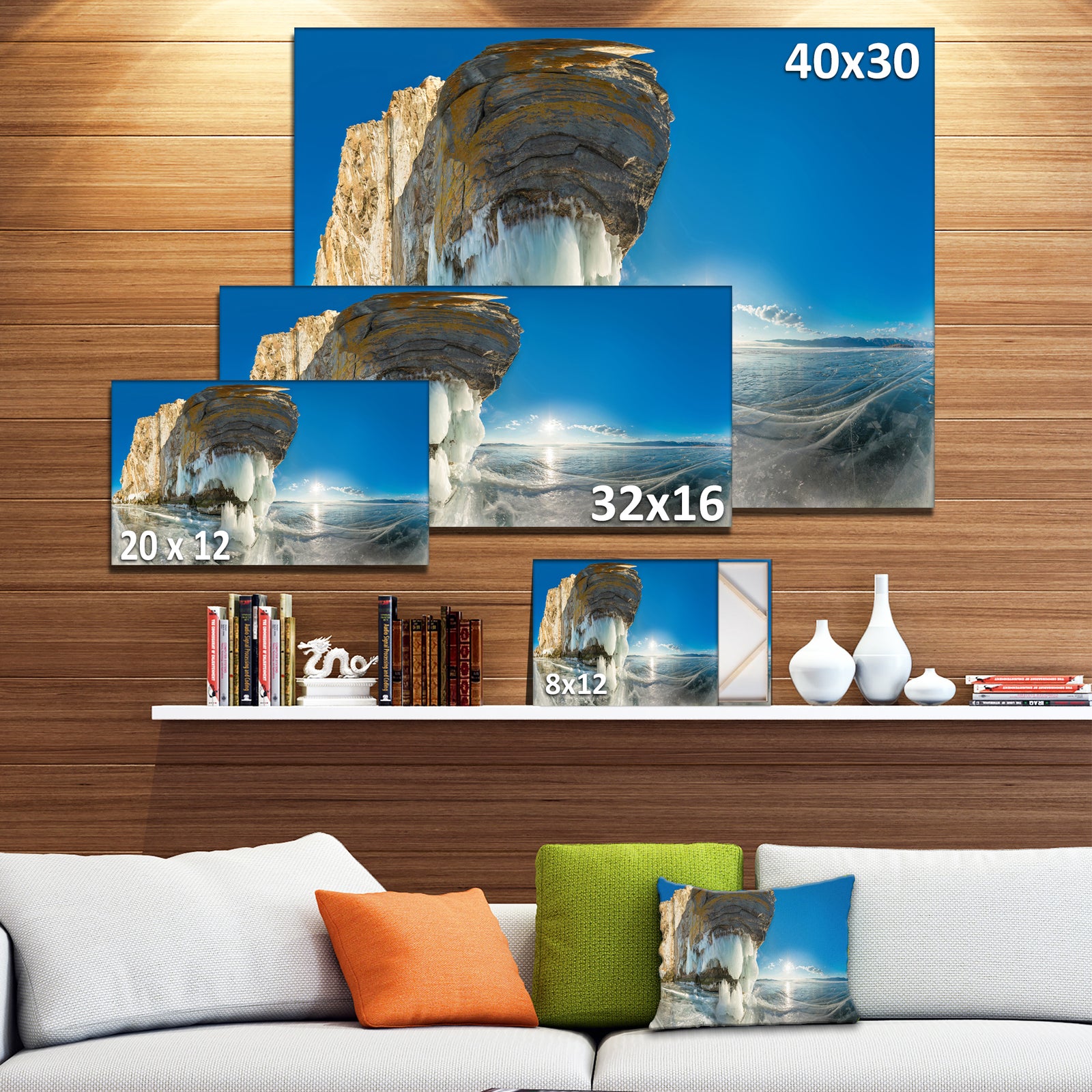 Rock on Olkhon Island in Baikal Lake - Extra Large Landscape Canvas Art Print