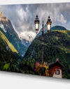 Lamp Posts in Mountain Panorama - Extra Large Landscape Canvas Art Print