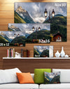 Lamp Posts in Mountain Panorama - Extra Large Landscape Canvas Art Print