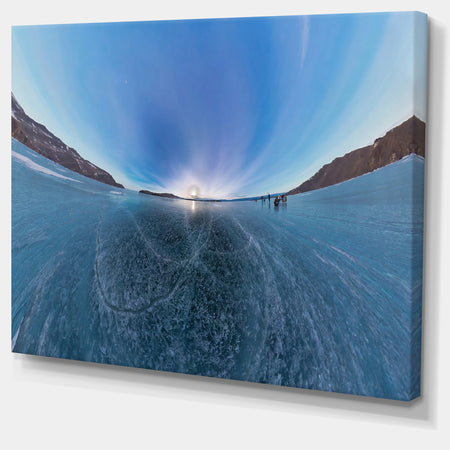 Ice on Lake Baikal Ice at Sunset - Large Landscape Canvas Art Print