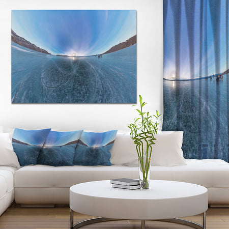 Ice on Lake Baikal Ice at Sunset - Large Landscape Canvas Art Print