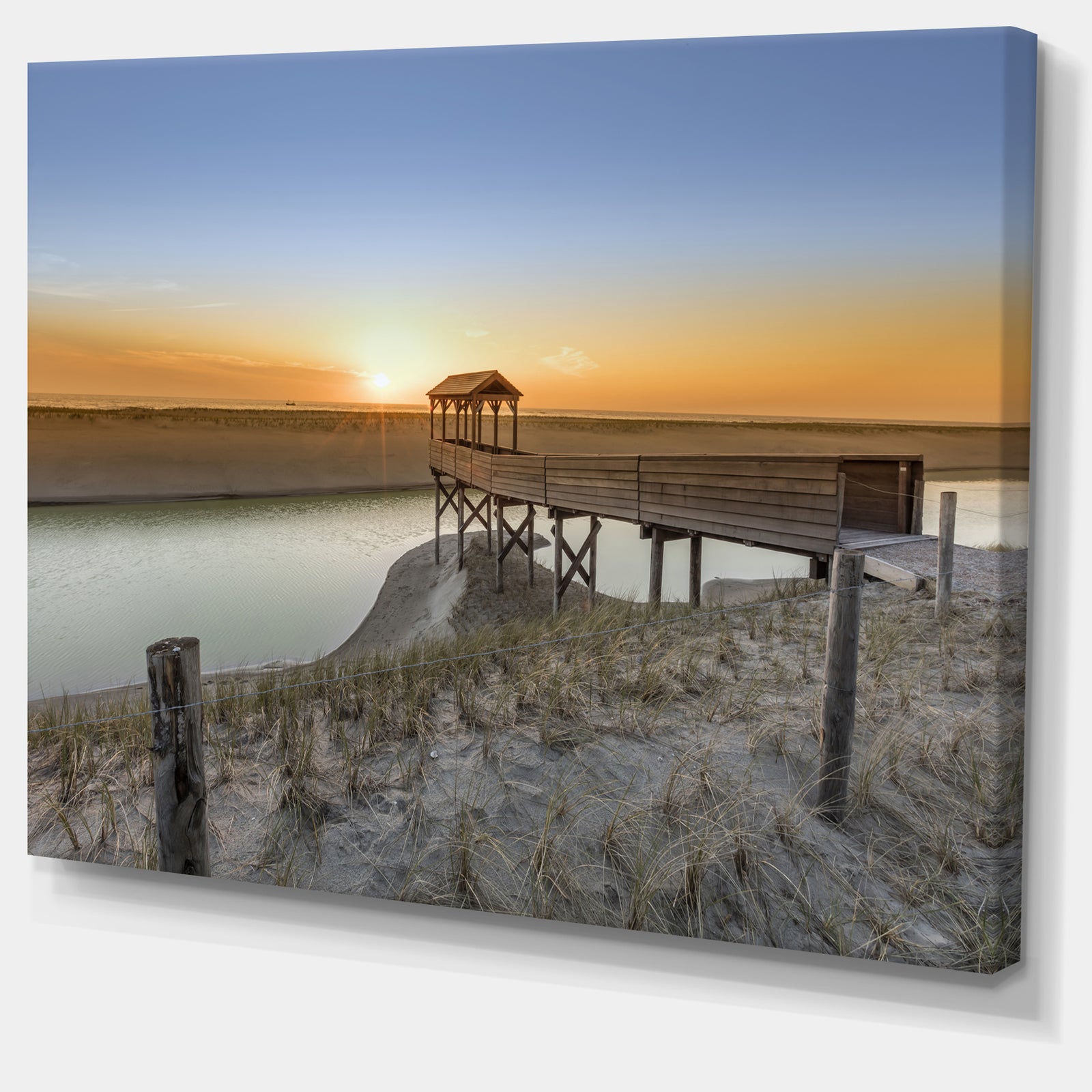 Watchtower at North Sea Dunes - Extra Large Landscape Canvas Art Print