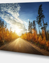 Road in Fall Forest Panorama - Extra Large Landscape Canvas Art Print